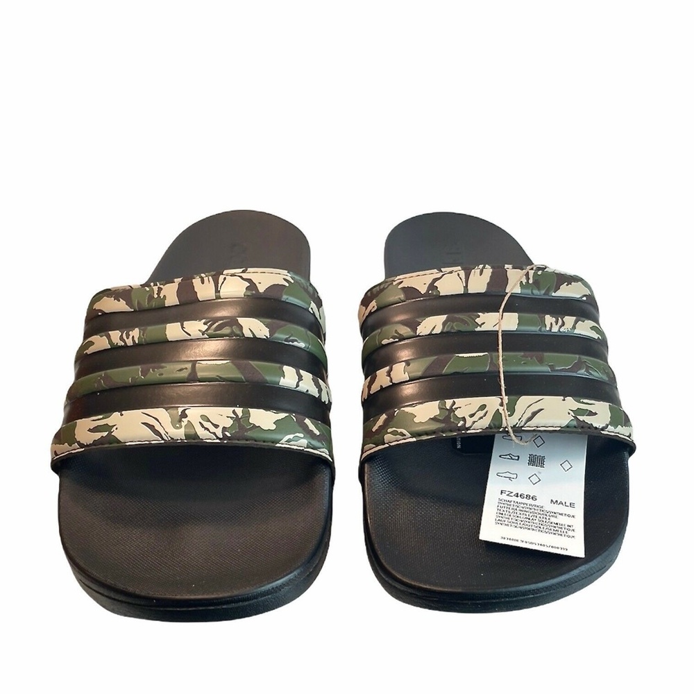 Adidas Adilette Comfort Mens Slides Sandals Pine Camo Shoes  FZ4686 - Picture 3 of 8